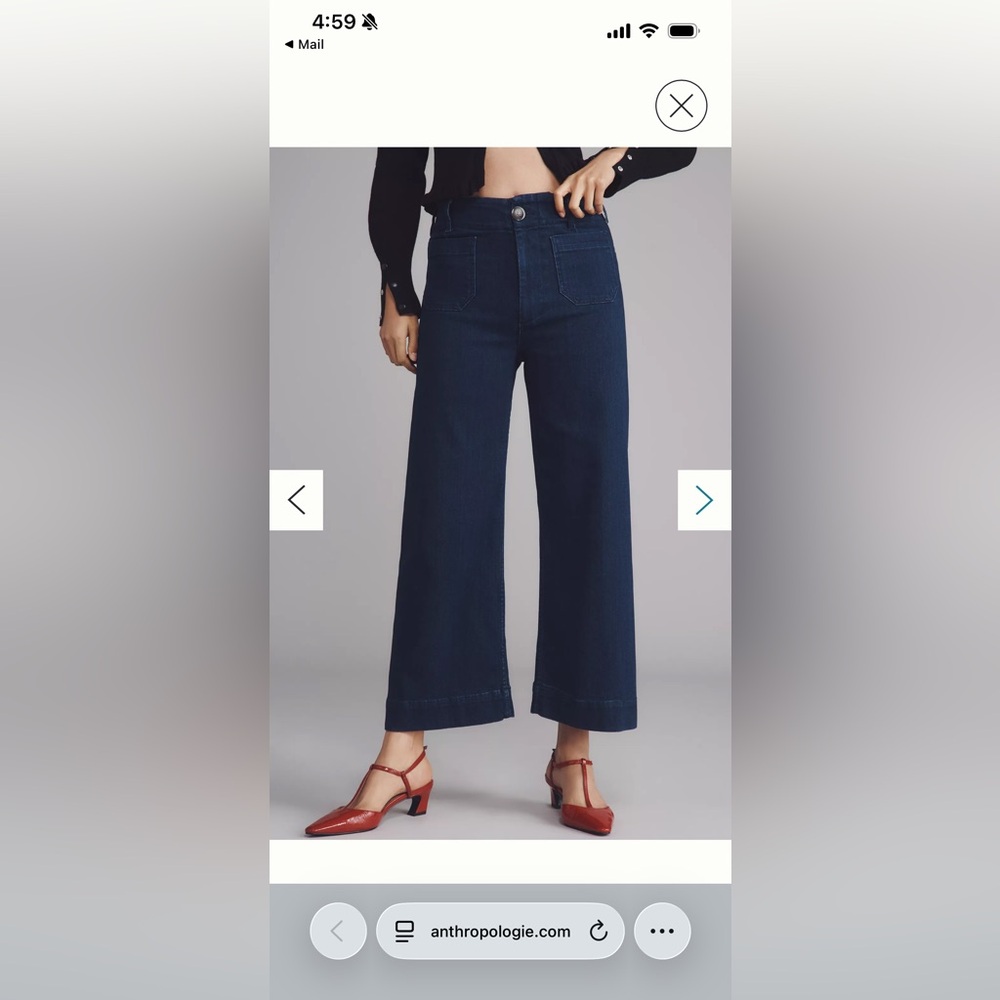 By Anthropologie THE COLETTE CROP HIGH-RISE WIDE-LEG JEANS BY MAEVE